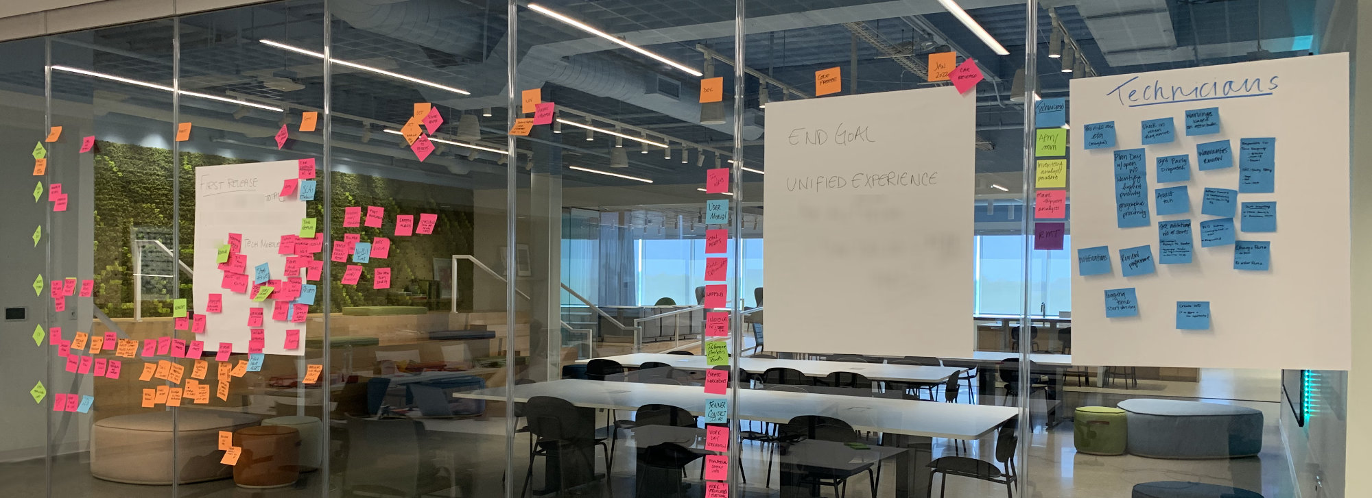 Photo of working on-site to plan features and program increments for working Agile