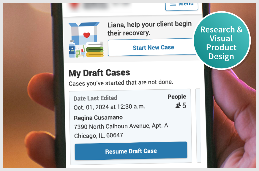Mobile device with product used to deliver disaster relief services